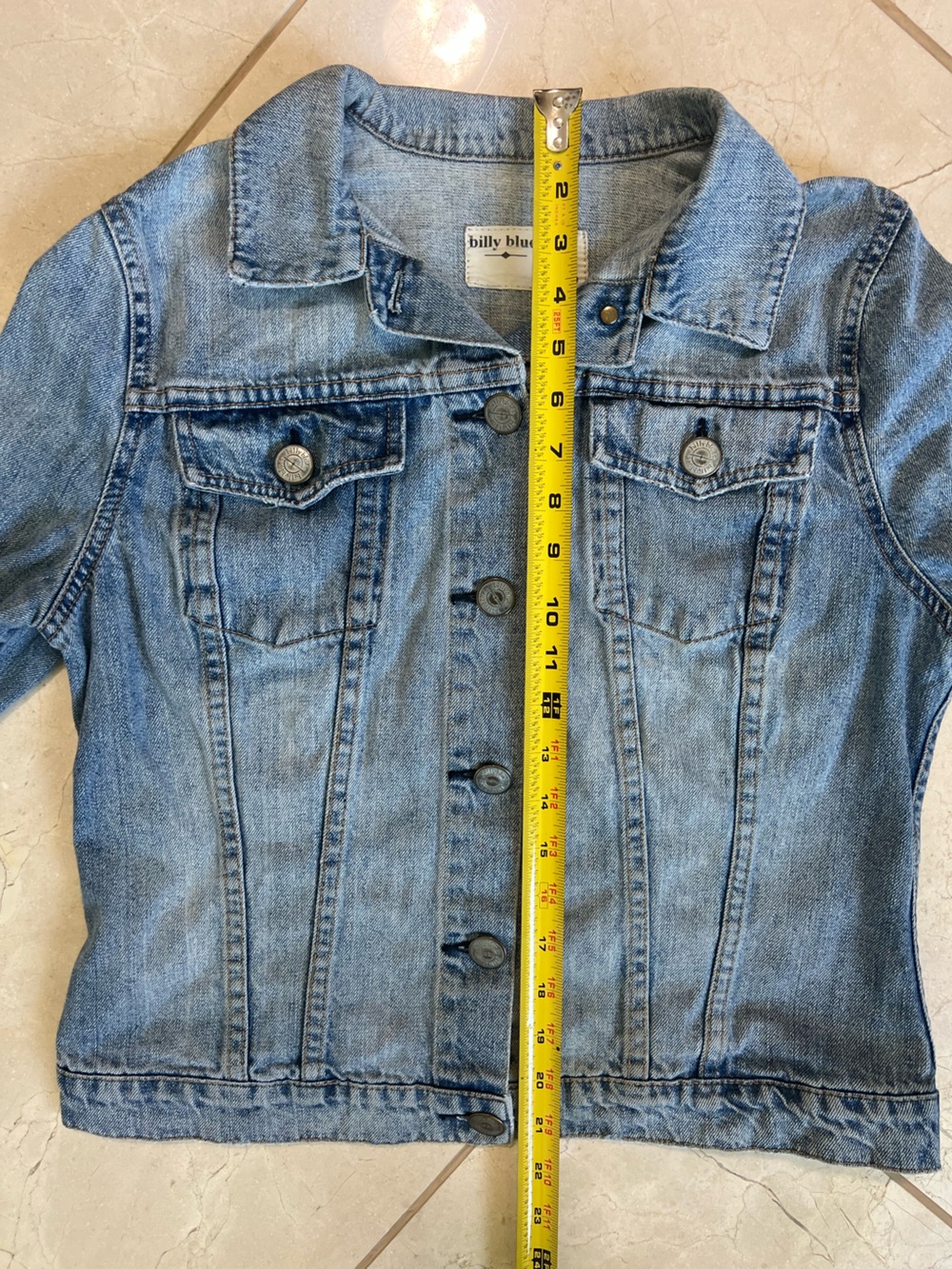 Billy Blues Classic Light Wash Denim Trucker Jacket 100% Cotton Womens Large - Picture 9 of 10